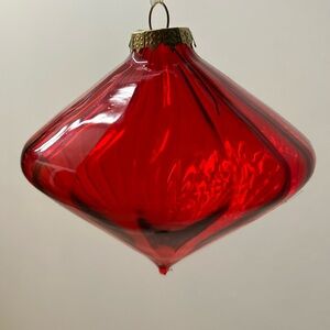 Rare Museum quality Red Glass Holiday Ornament set of. Six